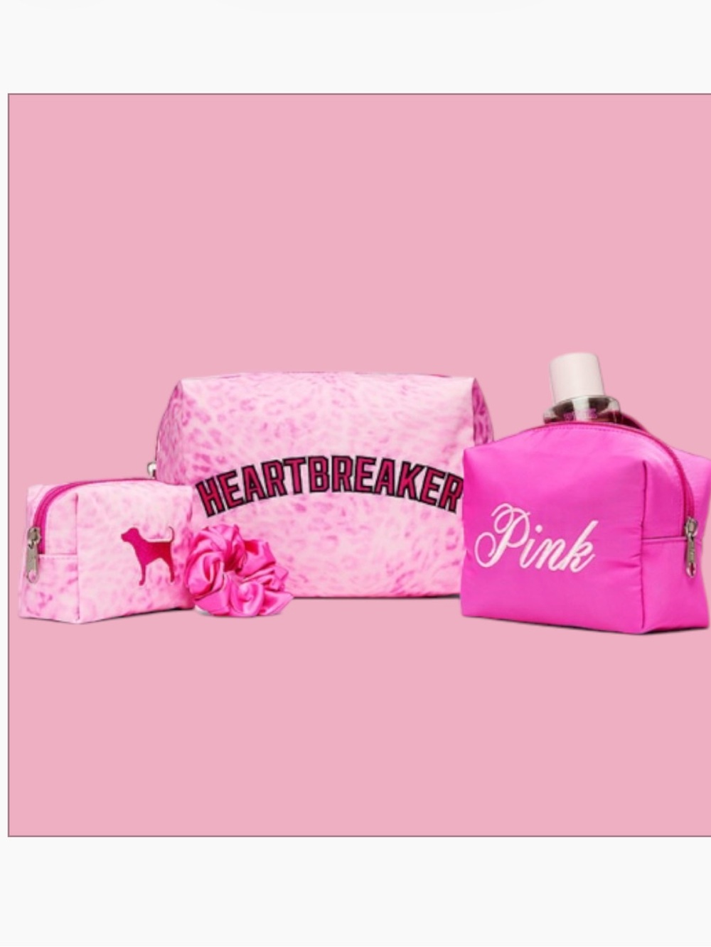 PINK LEOPARD 3 piece makeup bags